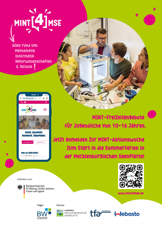 Infoposter MINT-Aktionswoche 2026 // © Bildungswerk der Wirtschaft M-V e.V. Infoposter MINT-Aktionswoche 2026 // © Bildungswerk der Wirtschaft M-V e.V.