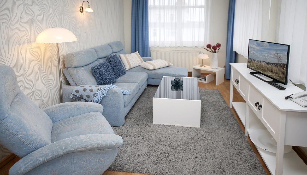 gemütlicher Wohnraum im Appartementhaus Monika, © Anke Schultz gemütlicher Wohnraum im Appartementhaus Monika, © Anke Schultz
