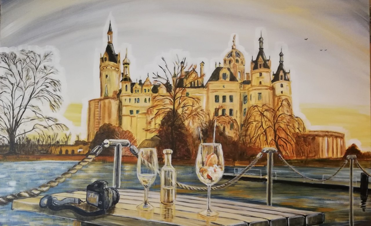 Aussicht mit Aperitif - Acryl auf Leinwand // &copy; Ren&eacute; Perkuhn