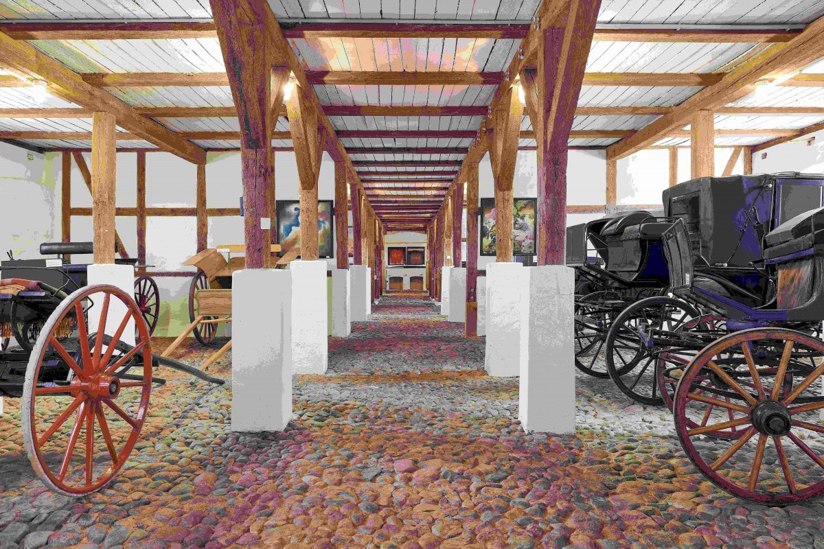 historischer Arbeitspferdestall mit Kutschenausstellung, © Veit Vielhaber historischer Arbeitspferdestall mit Kutschenausstellung, © Veit Vielhaber