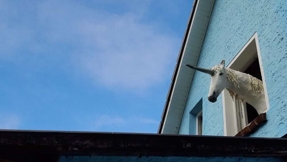 Das Einhorn möchte auch mal schauen, was los ist, © Monika Brunsmann-Hoxbergen