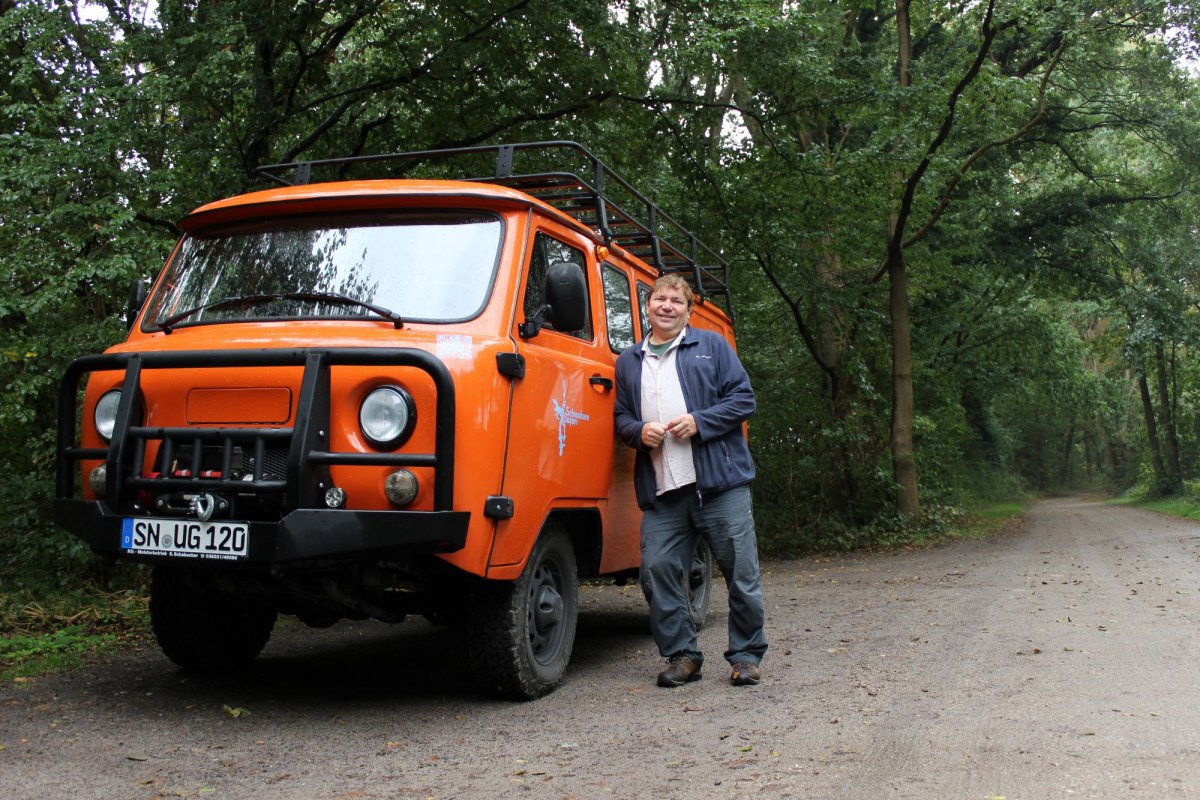 Schaalsee-Safari, Andreas Ermisch met zijn Buchanka // &copy; Amelie Uding