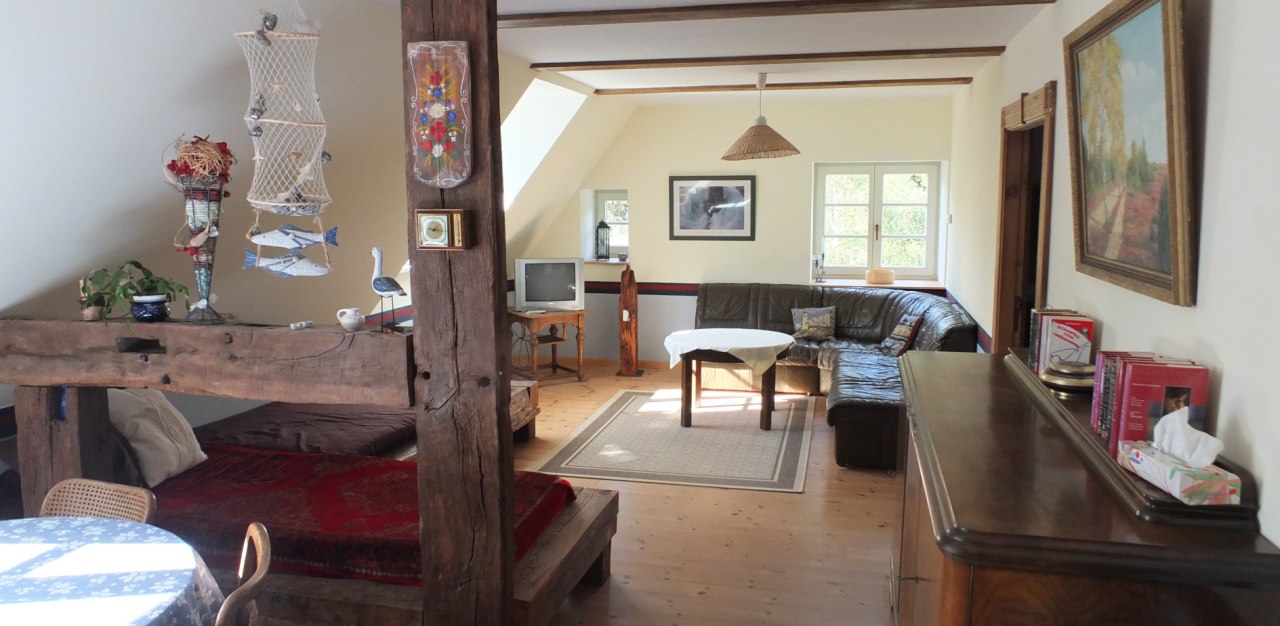 Ferienwohnung Wohnbereich // &copy; Gutshof Alt Guthendorf/Topp