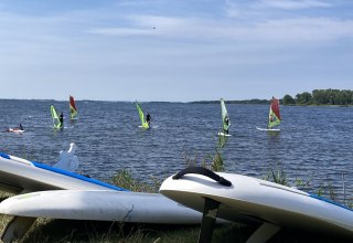 Sommerliche Stimmung am Salzhaff in Rerik: Windsurf Grundkurs und Verleih in entspannter Atmosphäre. Flaches Wasser, Natur und viel Platz bieten ideale Bedingungen für Anfänger und sorgen für ein unvergessliches Wassersporterlebnis an der Ostsee. // © Henning Schult Sommerliche Stimmung am Salzhaff in Rerik: Windsurf Grundkurs und Verleih in entspannter Atmosphäre. Flaches Wasser, Natur und viel Platz bieten ideale Bedingungen für Anfänger und sorgen für ein unvergessliches Wassersporterlebnis an der Ostsee. // © Henning Schult