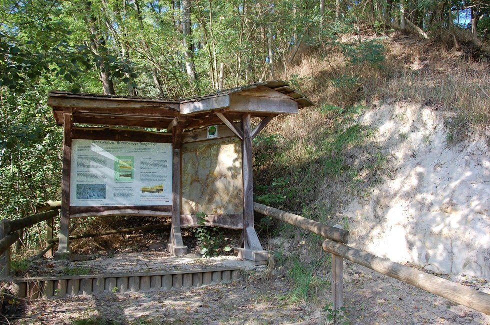 Infotafeln und Schaukästen erläutern die Besonderheiten der ehemaligen Tongrube als Geotop und Biotop. // © Gabriele Skorupski Infotafeln und Schaukästen erläutern die Besonderheiten der ehemaligen Tongrube als Geotop und Biotop. // © Gabriele Skorupski