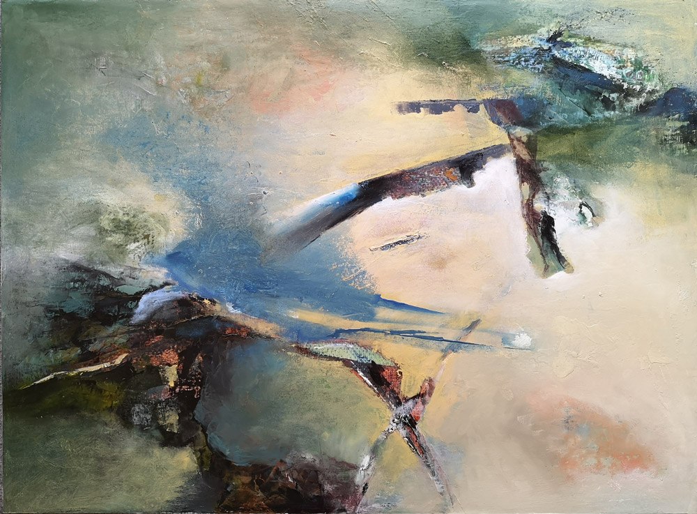 Nr.226, olieverf op papier (afdruk) op hout, 60x80cm // &copy; Sabine Stecker