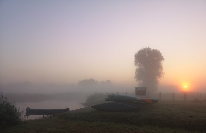 Morgenstimmung am Wasserwanderrastplatz Tribsees, &copy; Sandro Segeth