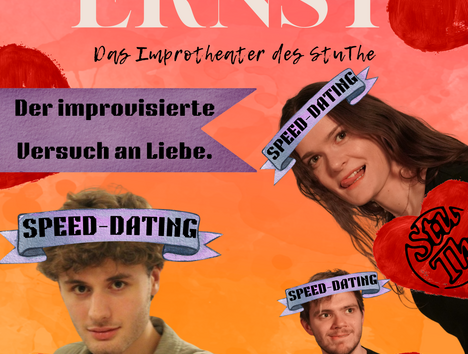 Veranstaltungsbild: Viele Herzen und 3 Menschen mit der Aufschrift "Speed-Dating", © Eric Recknagel Veranstaltungsbild: Viele Herzen und 3 Menschen mit der Aufschrift "Speed-Dating", © Eric Recknagel