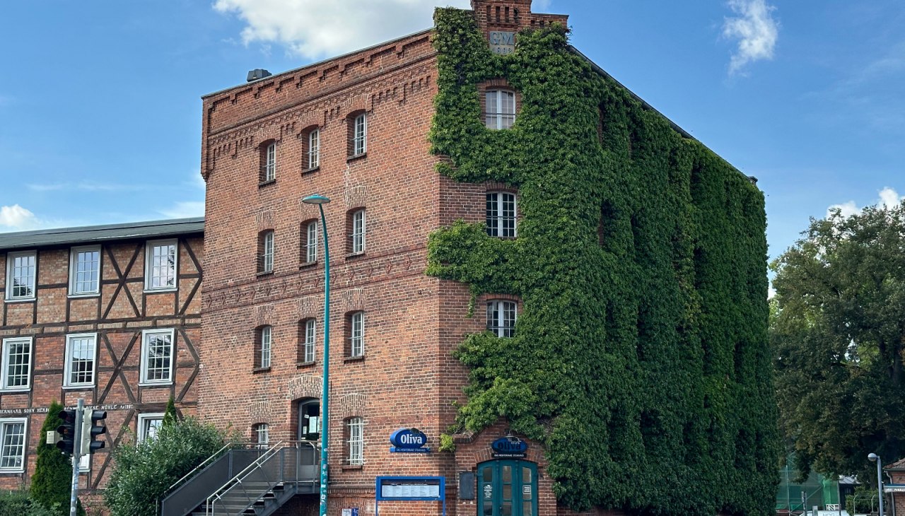 Das Gebäude der ehemaligen Vierrademühle., © Offene Mühle Das Gebäude der ehemaligen Vierrademühle., © Offene Mühle