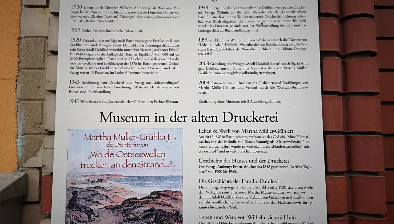 Geschichte des Hauses, © Stadt Barh Geschichte des Hauses, © Stadt Barh