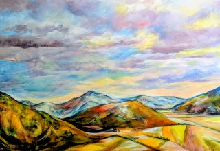 Bergwelten, Acryl, 60 x 80 x 4 // &copy; Boss, Grit