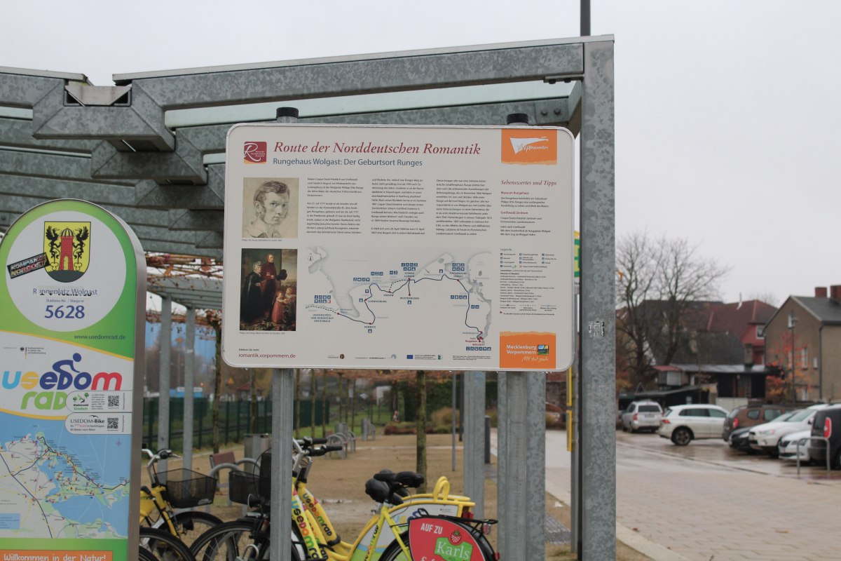 Infotafel zur Route der Norddeutschen Romantik zwischen Haltepunkt der UBB und Rungehaus // &copy; tvv-anne wiegert