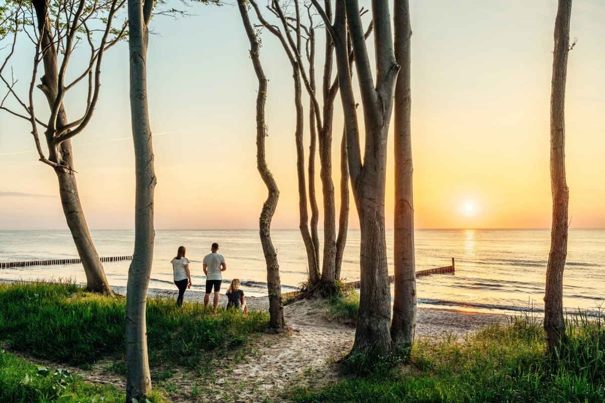 Zonsondergang op het strand bij Rostock-Torfbr&uuml;cke // &copy; TMV/Tiemann