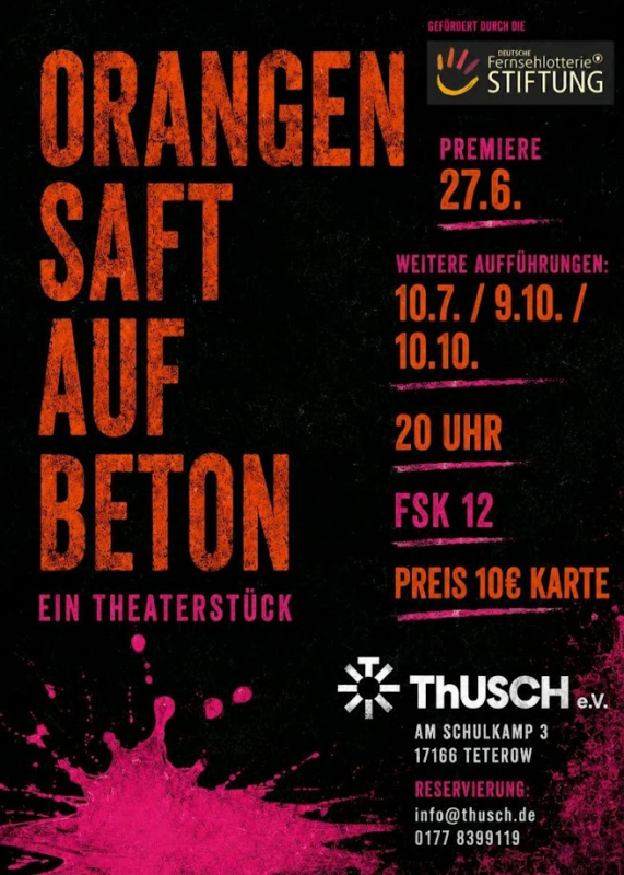 Orangensaft auf Beton ThUSCH // &copy; ThUSCH Teterow