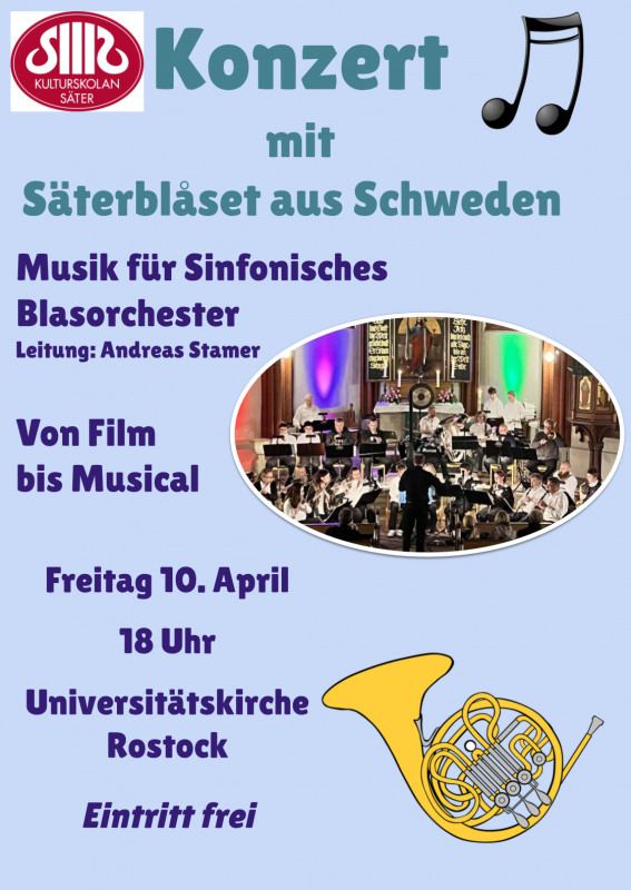 Concertposter voor het concert met S&auml;terbl&aring;set op vrijdag 10.4.2026 // &copy; Andreas Stamer