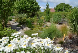Ruhige Sitzgelegenheit am Gartenteich, &copy; Kevin Hager (Baumschule Hager)