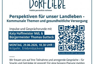 Dorfliebe- SharepicPerspektiven f&uuml;r unser LandlebenKommunale Themen und gesundheitliche Versorgung // &copy; KAS M-V
