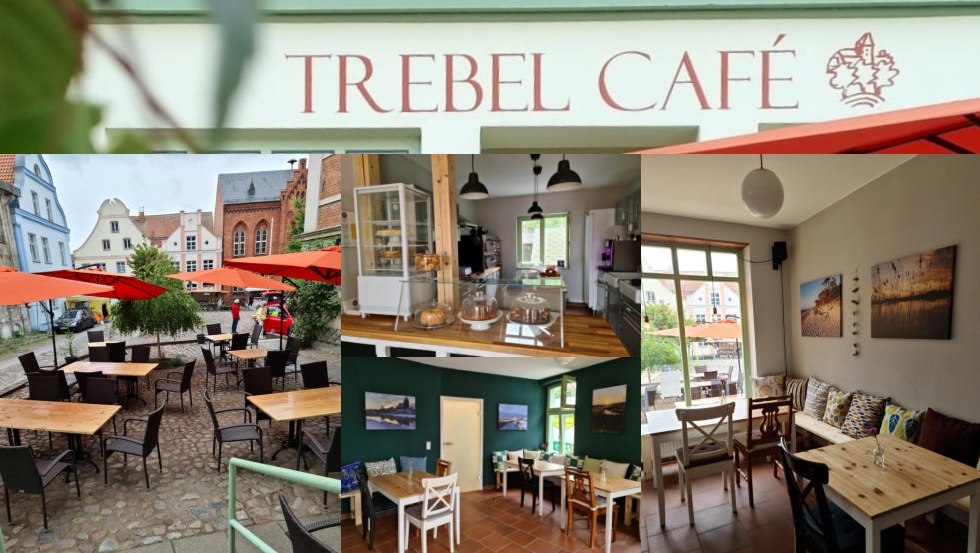 Direkt am Markt von Tribsees l&auml;dt das Trebel Caf&eacute; zu Kuchen, Eis, Cocktails und mehr ein. // &copy; Trebel Caf&eacute;