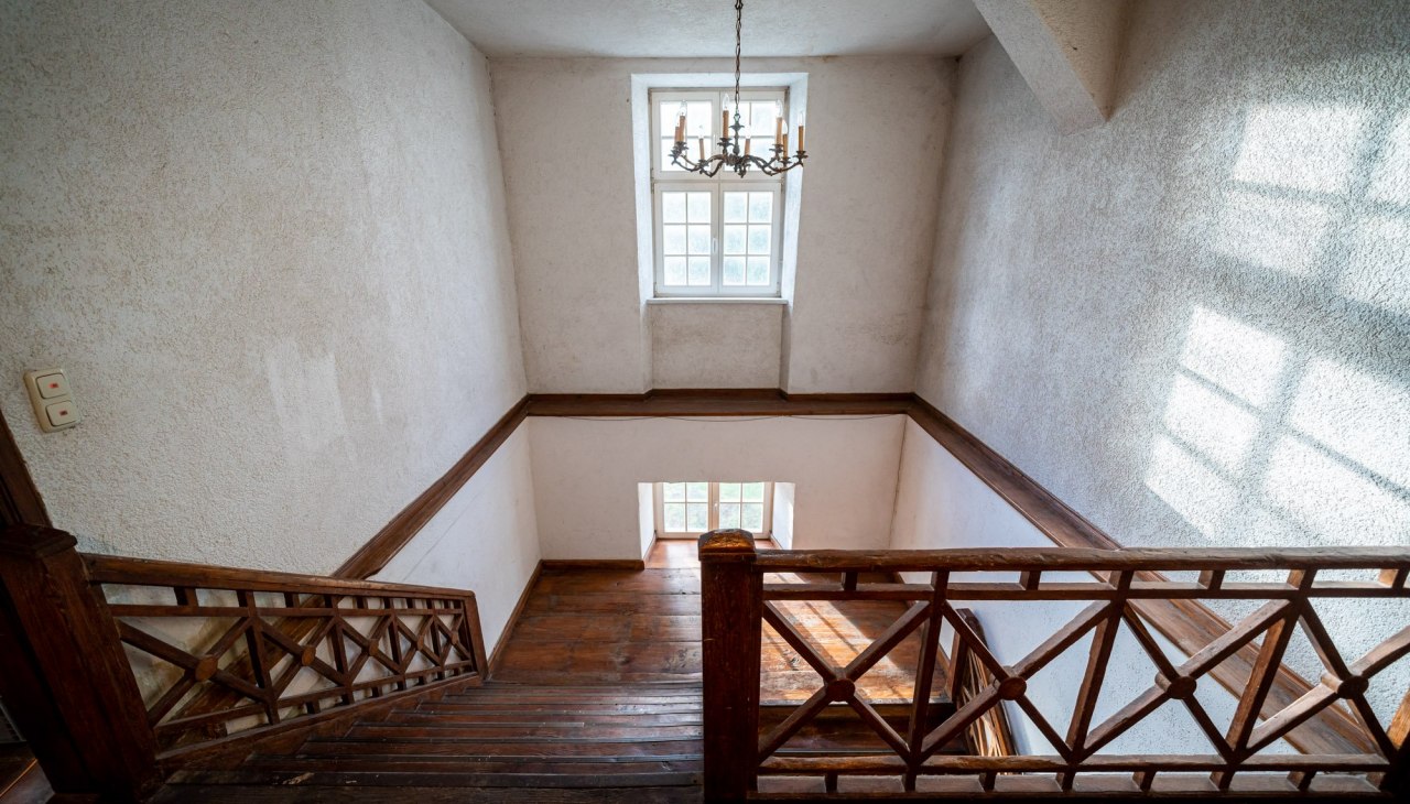 Trappenhuis in het barokke landhuis, © DOMUSImages Trappenhuis in het barokke landhuis, © DOMUSImages