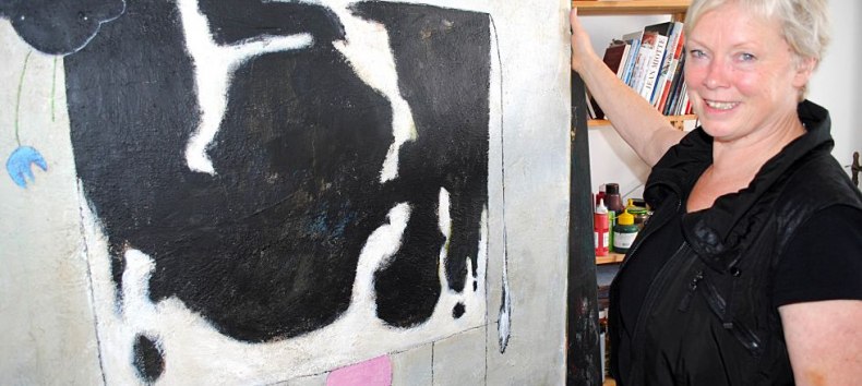 Marianne Kindt zeigt "Schwarzbunte Kuh", Acryl auf Leinwand // &copy; Marianne Kindt