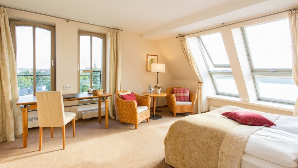 Zimmer des Hotel Speicher am Ziegelsee // © Hotel Speicher am Ziegelsee Zimmer des Hotel Speicher am Ziegelsee // © Hotel Speicher am Ziegelsee
