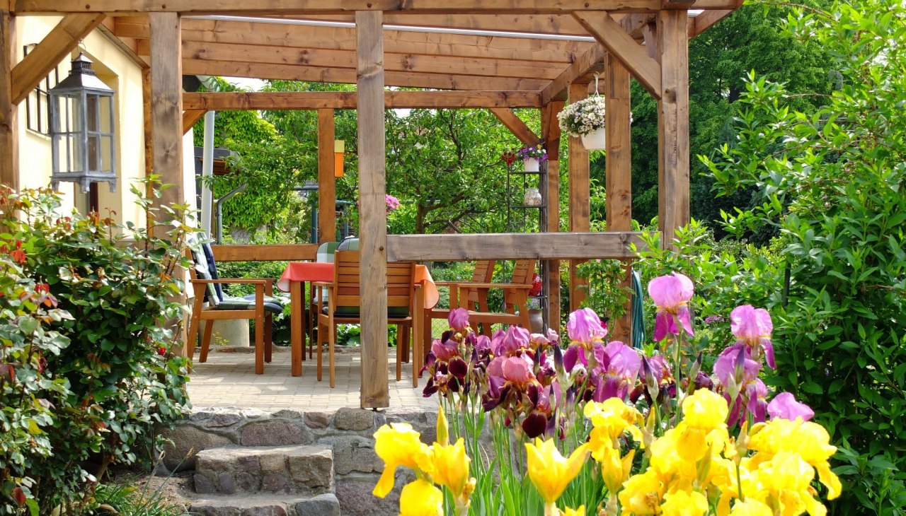 Die Terrasse des Ferienhauses, © Birgit Göde Die Terrasse des Ferienhauses, © Birgit Göde