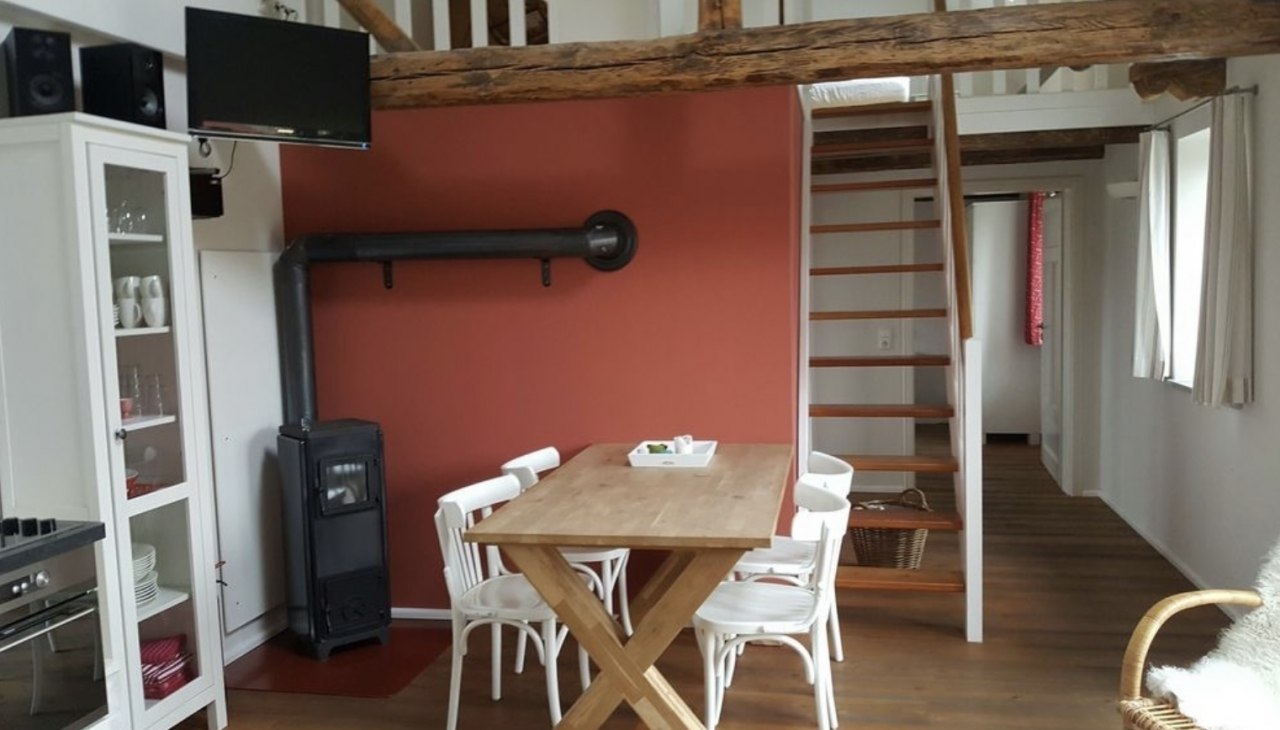 Wohnraum in der kleinen Ferienwohnung im Ostseespeicher, &copy; A.Wilken