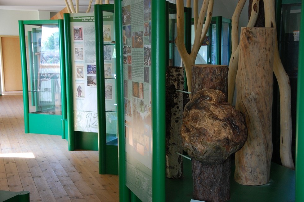 Der Rohstoff Holz steht im Mittelpunkt der Ausstellung des "Haus des Waldes". // © Gabriele Skorupski Der Rohstoff Holz steht im Mittelpunkt der Ausstellung des "Haus des Waldes". // © Gabriele Skorupski