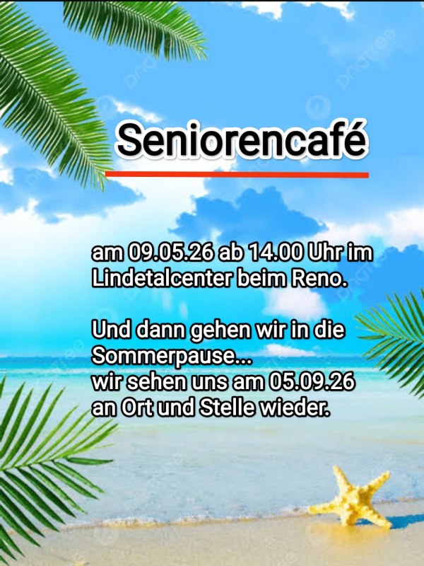 Unser vorerst letztes Seniorencaf&eacute; vor unserer Sommerpause. Wir sehen uns dann am 5.09.26 wieder im alten Reno im Lindetalcenter. // &copy; Ramona  Schnee