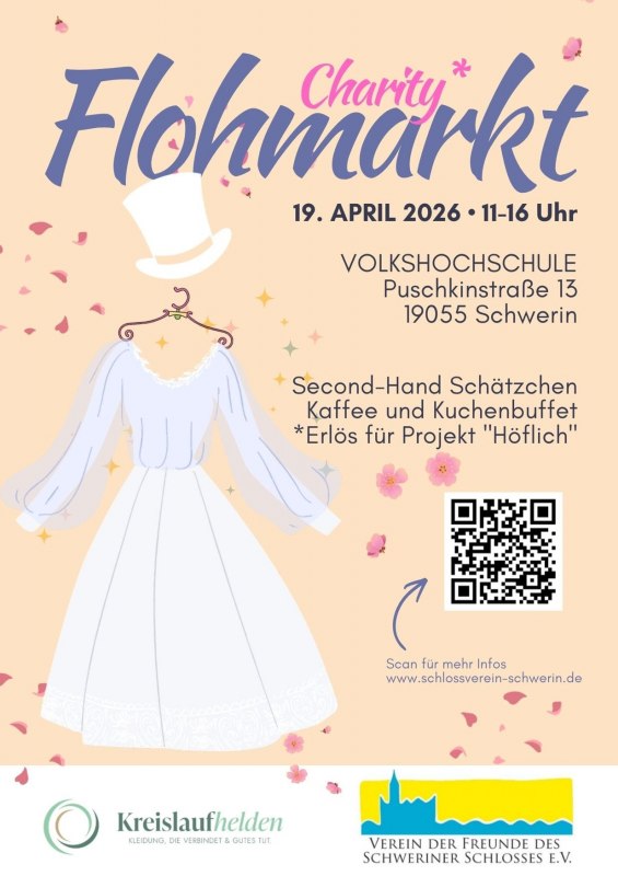 Flyer Charity Flohmarkt // &copy; Freunde des Schweriner Schlosses e.V