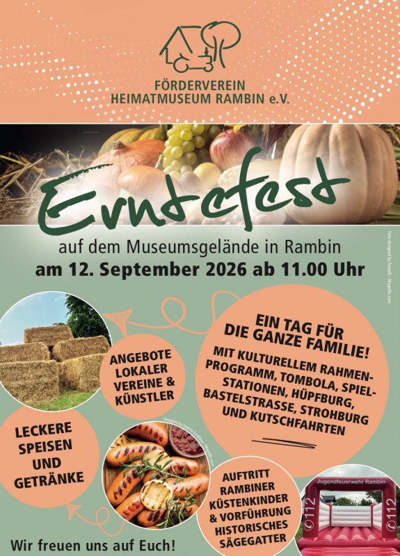 Werbeplakat Erntefest // © Förderverein Heimatmuseum Rambin e.V. Werbeplakat Erntefest // © Förderverein Heimatmuseum Rambin e.V.