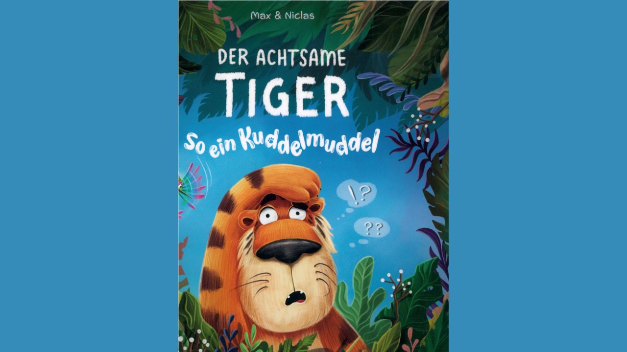 Ein illustrierter Tiger steht verwirrt im Dschungel. // © Stadtbibliothek Stralsund Ein illustrierter Tiger steht verwirrt im Dschungel. // © Stadtbibliothek Stralsund