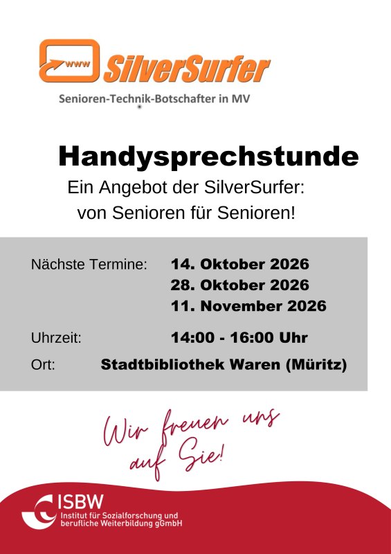 Kostenlos und ohne Anmeldung // &copy; Stadtbibliothek Waren (M&uuml;ritz)