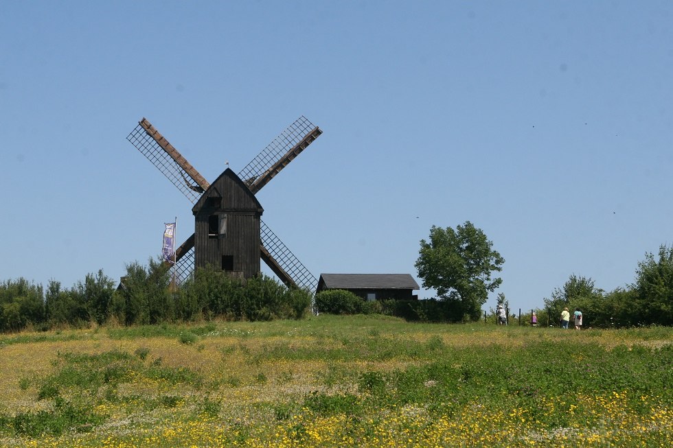 Bockwindmühle auf dem Mühlenberg in Pudagla, © Sabrina Wittkopf-Schade
