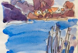 &copy; Gottreich Albrecht, R&uuml;gensee, 2013, Bleistift, Aquarell