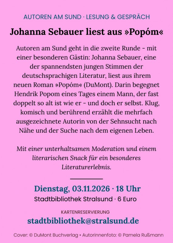 Veranstaltungsflyer R&uuml;ckseite // &copy; Cover: &copy; DuMont Buchverlag Autorinnenfoto: &copy; Pamela Ru&szlig;mann
