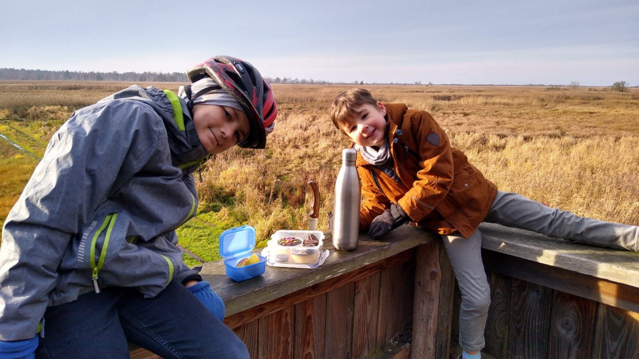 Nieuwsgierige ontdekkingsreizigers in het natuurreservaat H&uuml;telmoor // &copy; Olaf Sch&auml;tzchen