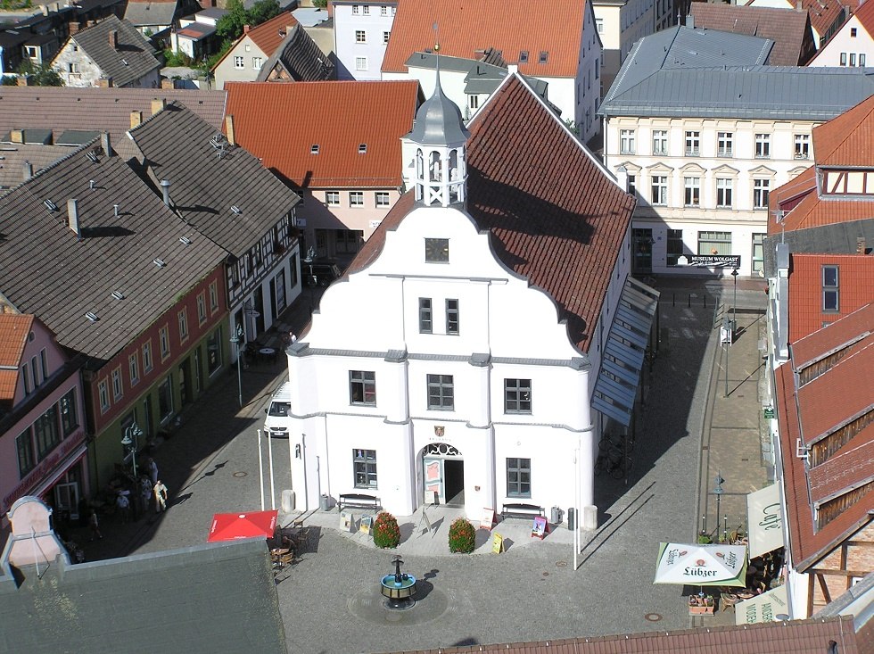 Wolgaster Rathaus von oben // © Baltzer Wolgaster Rathaus von oben // © Baltzer