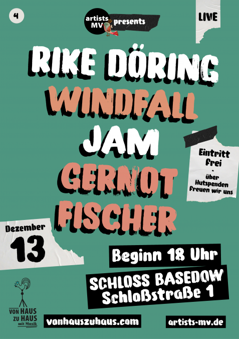 Konzert mit Windfall I JAM I Rike Döring I Gernot Fischer, © artists MV Konzert mit Windfall I JAM I Rike Döring I Gernot Fischer, © artists MV