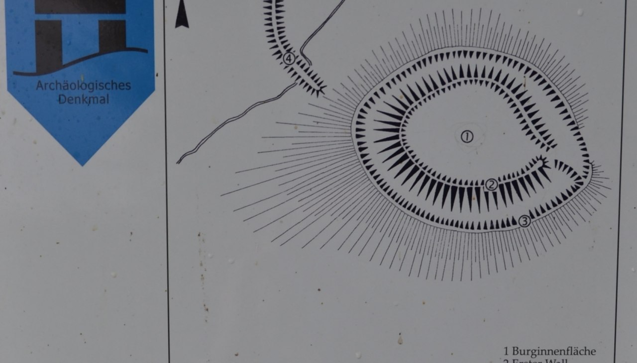 Lageskizze zur Slawenburg Pantlitz auf Infotafel vor Ort, © Lutz Werner