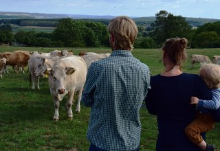 Ausblick auf die Mutterkuhherde und die traumhafte Landschaft der Mecklenburgischen Schweiz., &copy; Mirja Peitz