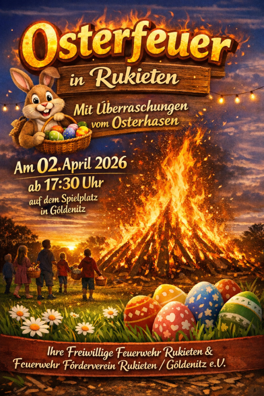 Plakat Osterfeuer Rukieten, &copy; Stadt Schwaan