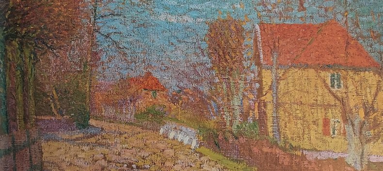 &copy; Ernst Eitner, Dorfstra&szlig;e in Billwerder, 1897, &Ouml;l auf Leinwand, Privatbesitz