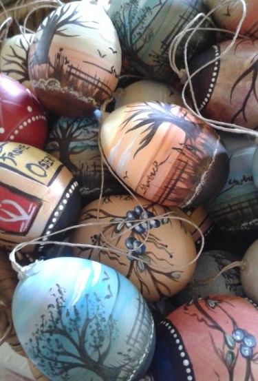 Selbst bemalte Hühnereier, © Antje Sturbeck