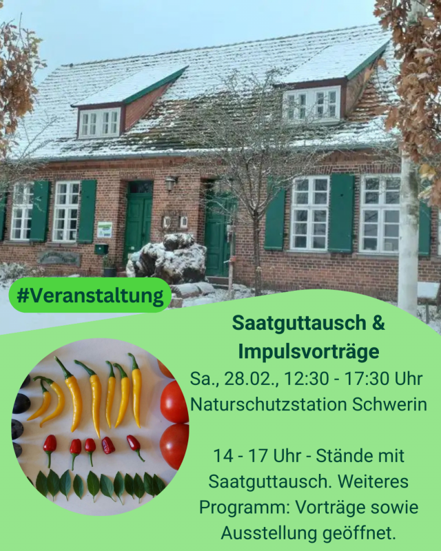 Veranstaltungsankündigung, © Naturschutzstation Schwerin Veranstaltungsankündigung, © Naturschutzstation Schwerin