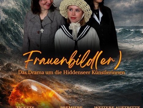 Flyermotiv zur Veranstaltung: 3 Frauen vor wogenden Wellen &uuml;ber dem Leuchten von Bernstein, &copy; StuThe Greifswald e.V.