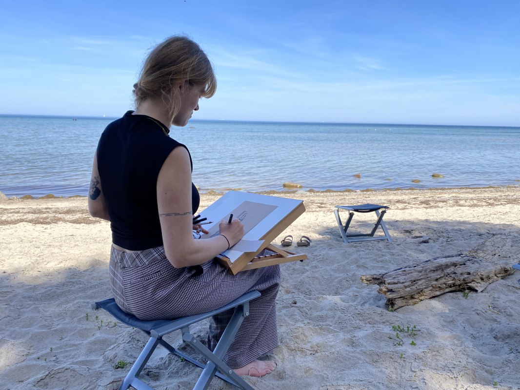 Malen am Strand, &copy; Stephanie Freiling