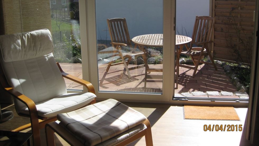 Blick auf die Sonnenterrasse, © Ferienwohnung Harmonie Blick auf die Sonnenterrasse, © Ferienwohnung Harmonie