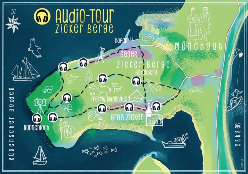 Overzicht audiotour in de Zicker bergen, © Stefan Pocha Overzicht audiotour in de Zicker bergen, © Stefan Pocha