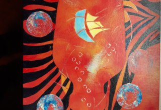 &Ouml;l Temperamalerei auf Holz, 2020 // &copy; Nadja Blottner